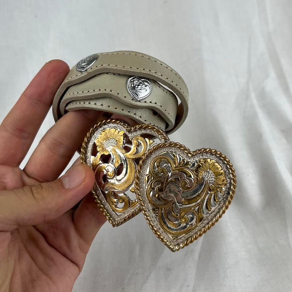 Crumrine Made in the USA Sweetheart Double Filigree Heart Belt Size 32